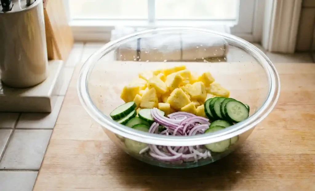 Refreshing Pineapple Cucumber Salad With Lime-Mint Dressing