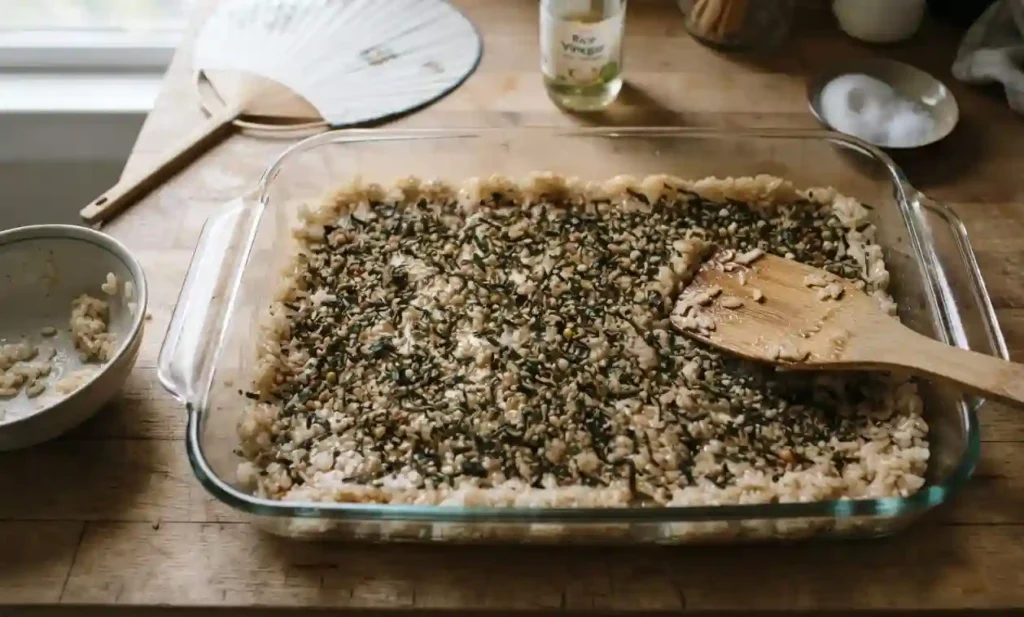 Creamy Salmon Sushi Bake Recipe