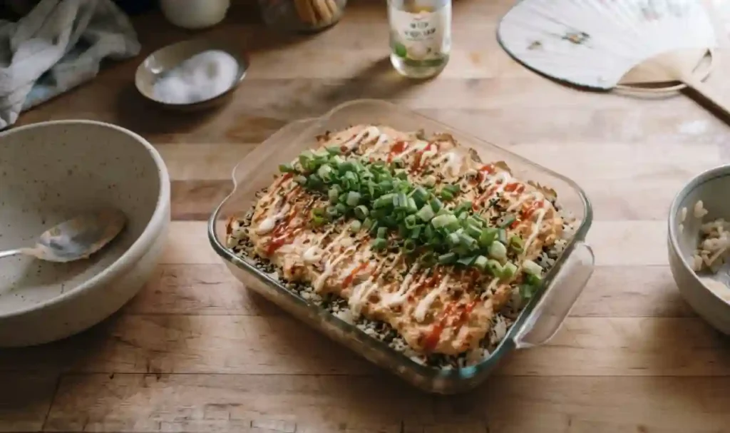 Creamy Salmon Sushi Bake Recipe