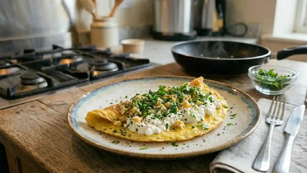 High Protein Scrambled Eggs with Cottage Cheese