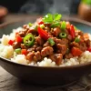 Beef And Pepper Rice Bowl - A Quick Weeknight Meal