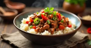 Beef And Pepper Rice Bowl - A Quick Weeknight Meal