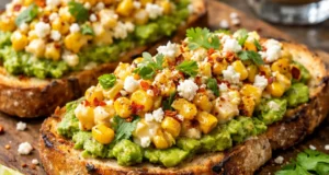 Creamy Mexican Street Corn Avocado Toast in 10 Minutes