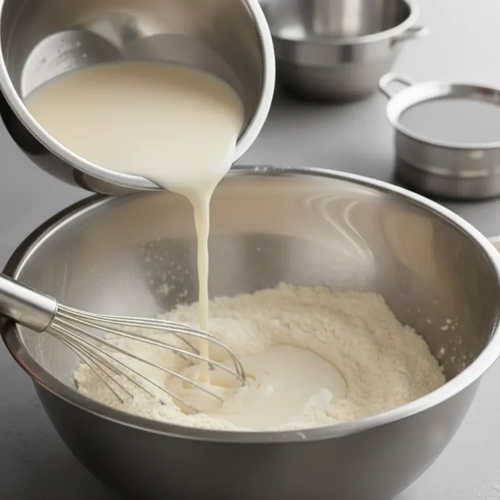 Preparing the Wet Ingredients for Vegan Chocolate Chip Pancakes