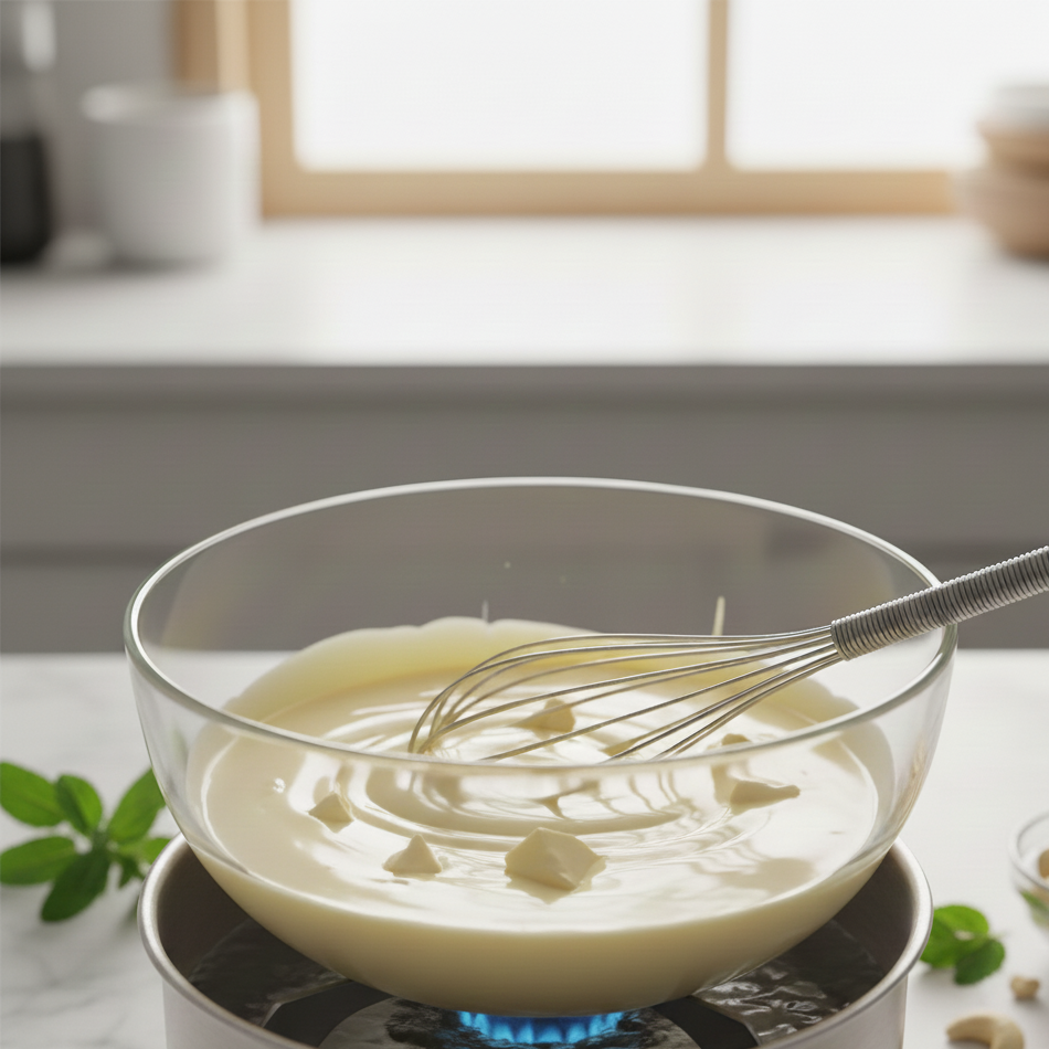 Melting the Vegan White Chocolate