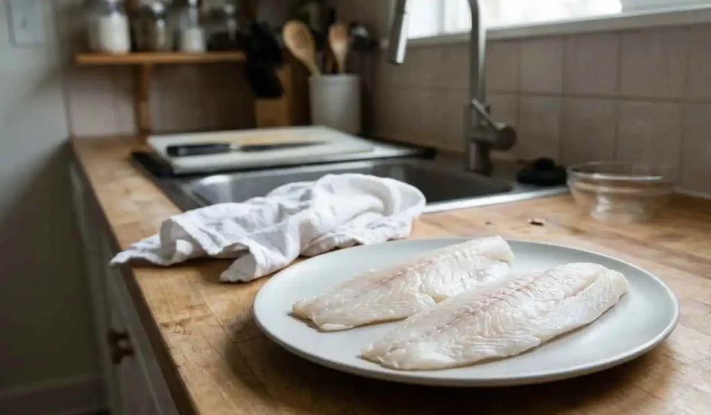 Preparation of air fry fish sticks
