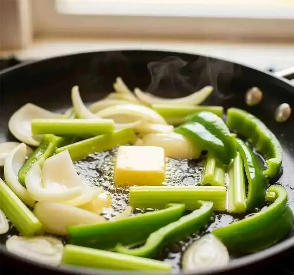 sauteing the vege for seafood dressing