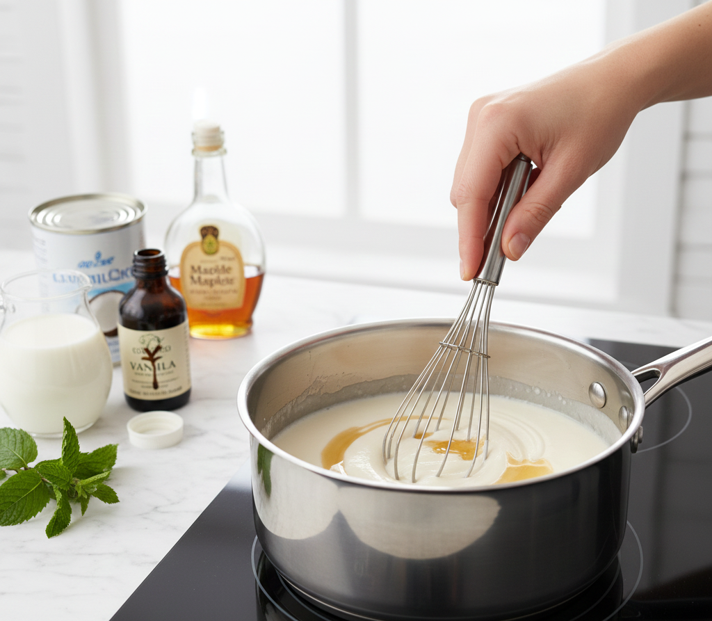 Mixing Plant-Based Milk and Sweeteners