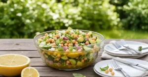 Chickpea cucumber salad plant-based