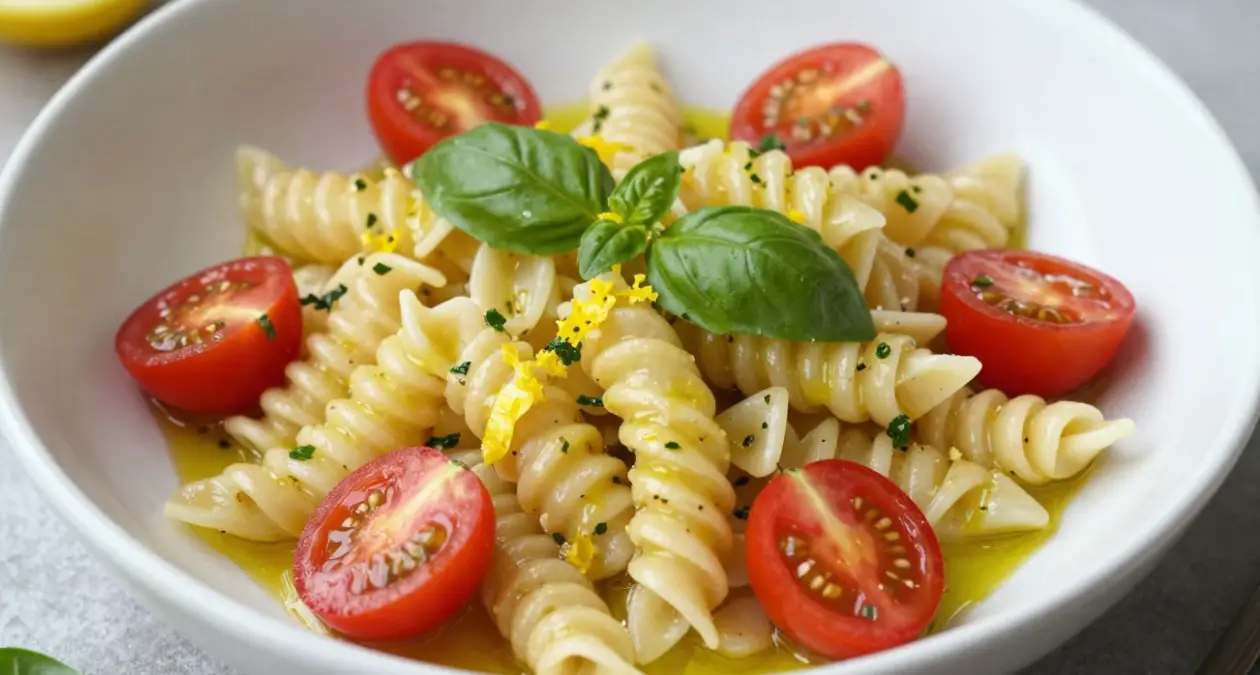Simple Lemon Basil Pasta Salad