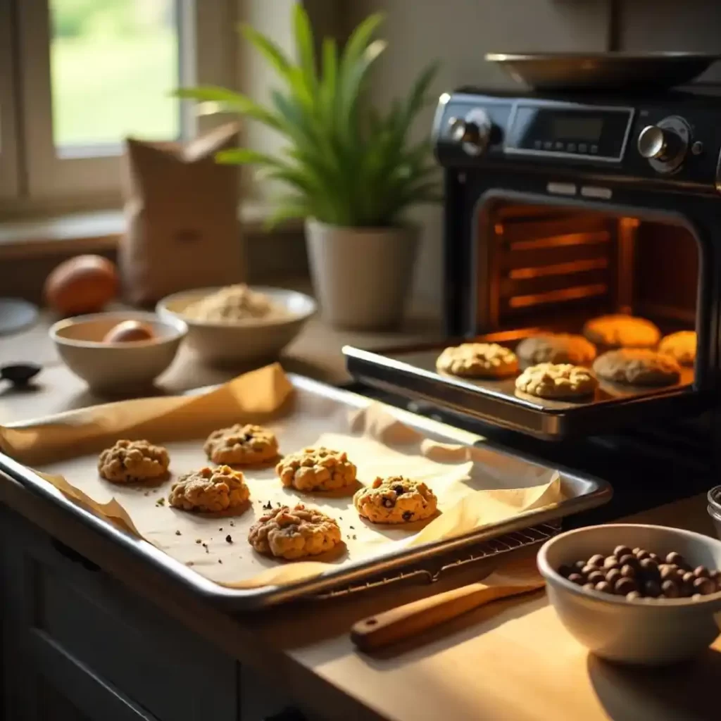 Procedure of Rice Crispy Chocolate Chip Cookies. 